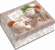 1200 - 1300г. новогодняя упаковка Кейс Теплый праздник (переплетный картон)
