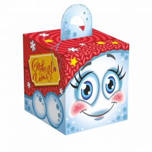 500 - 600г. упаковка Куб Снежок ― Новогодние подарки и упаковка 2024 - 25 купить