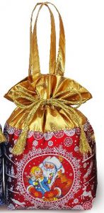 500 - 800г. упаковка Мешок Снежинка (цвет красный)  ― Новогодние подарки и упаковка 2024 - 25 купить