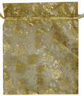 50 - 100г. упаковка Мешок из органзы золотой 150х120 мм   