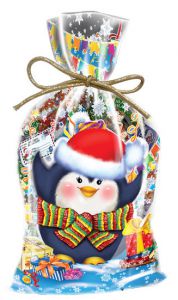 700 - 1000г. упаковка Пакет металлизированный Пингвин ― Новогодние подарки и упаковка 2024 - 25 купить