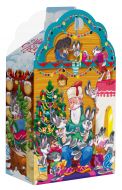 500 - 600г. новогодняя упаковка Фигурная Дед Мороз и Зайцы + музыкальный аудиоспектакль (большая) 