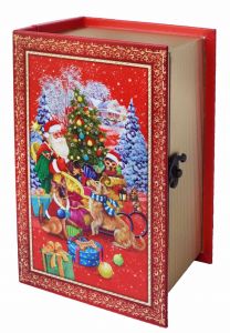 Упаковка Новогодняя Книга деревянная  У елки (малая)