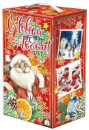 1000 - 1100г. новогодняя упаковка Волшебная красная (пластиковая ручка) 