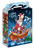 500 - 700г. новогодняя упаковка Дед Мороз и Зайцы + музыкальный аудиоспектакль 