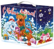 1000 - 1200 г. новогодняя упаковка Семейное счастье (пластиковая ручка) (год Лошади)