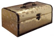 1000 - 1100г. новогодняя упаковка Сундучок деревянный золотистый