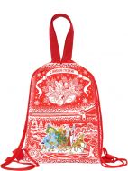 1200 - 1500г. упаковка новогодняя Рюкзак - мешок Красный