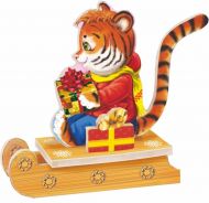 Игрушка-пазл "Тигр на санках"