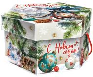 1000 - 1100г. новогодняя упаковка Новогодний шестигранник