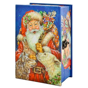 Упаковка подарочная Книга деревянная Дед Мороз